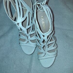 GUESS Women's Strappy White Sandals